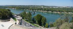 le pont Benezet victime des crues du Rh�ne - en face, Villeneuve-l�s-Avignon