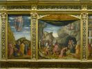 tryptique d'Andrea Mantegna : adoration des Mages, circoncision et Ascension
