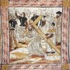 l'unique vo�te est couverte de fresques du XVI�me si�cle - sur la pr�sente, J�sus porte sa croix, aid� par Simon de Cyr�ne.